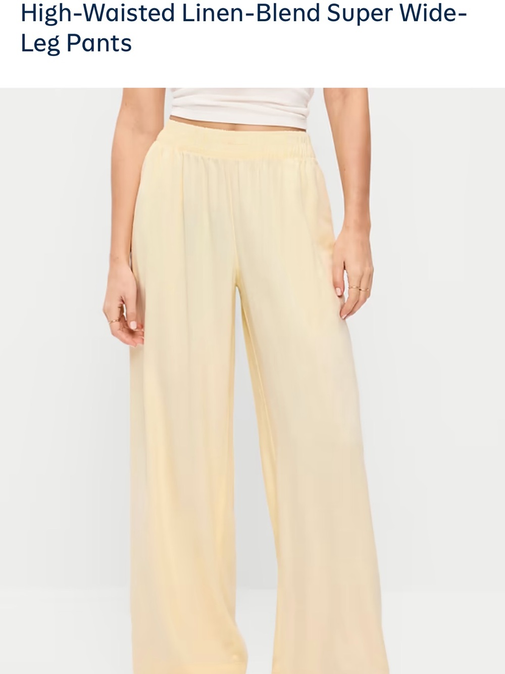 Old Navy butter yellow linen High-Waisted Super Wide-Leg Pants